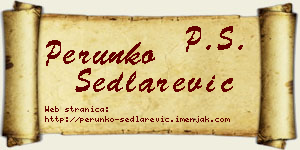 Perunko Sedlarević vizit kartica